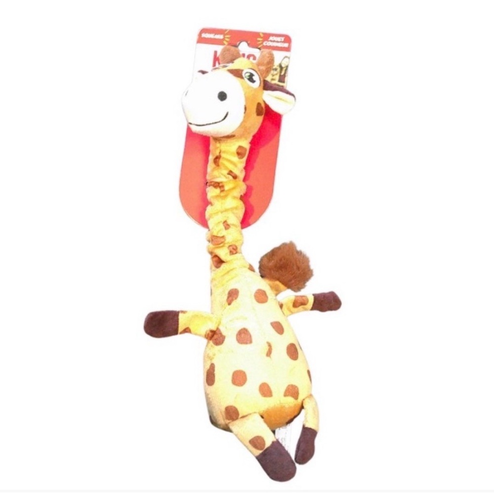 Kong Shakers Yellow and Brown Giraffe Plush Dog Toy-Brand New with Tags
